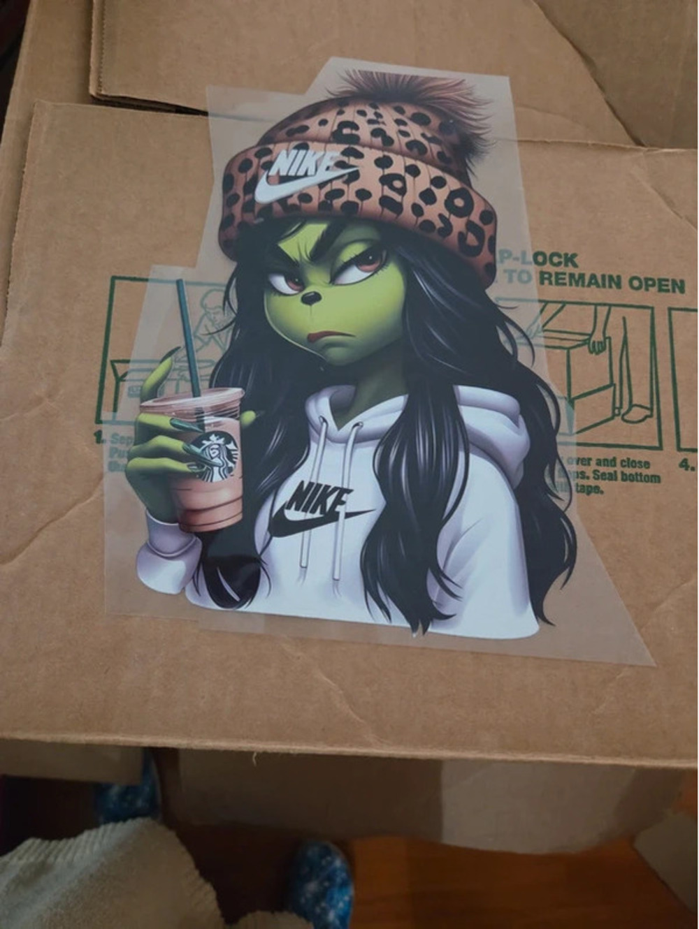 Grinch girl iron patch